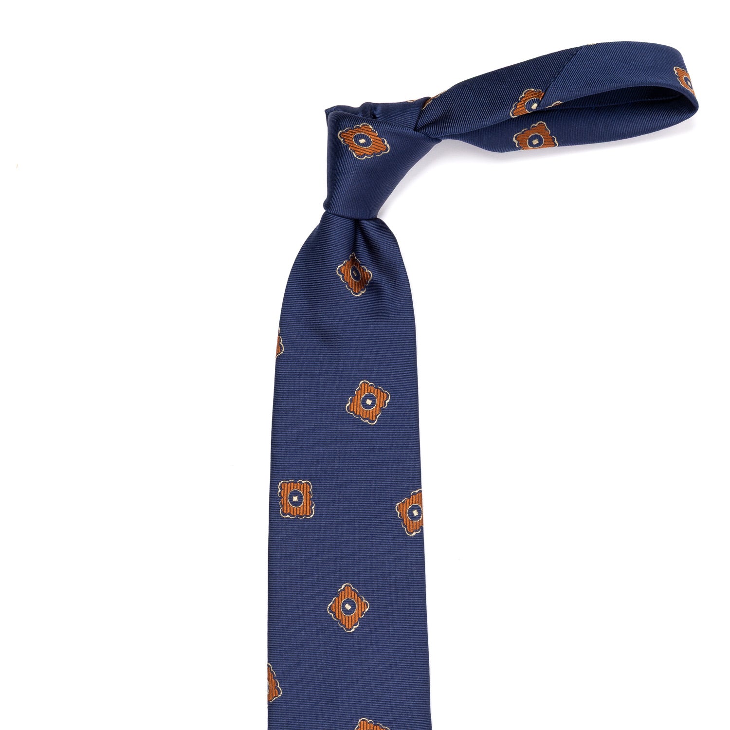 CA Archivio Storico: Krawatte "Medaglioni Jacquard" aus reiner Seide - handrolliert